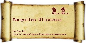 Margulies Ulisszesz névjegykártya